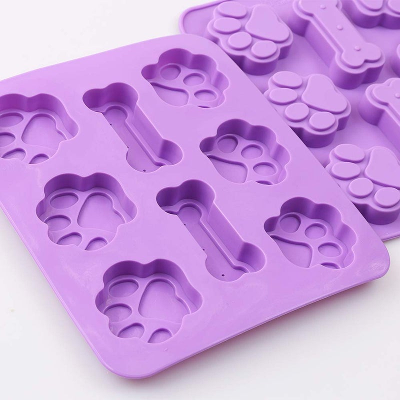 Cozihom Puppy Dog Paw and Bone 2 in 1 Silicone Molds, Food Grade, for Chocolate, Candy, Pudding, Jelly, Dog Treats. 5 Packs - Image 5